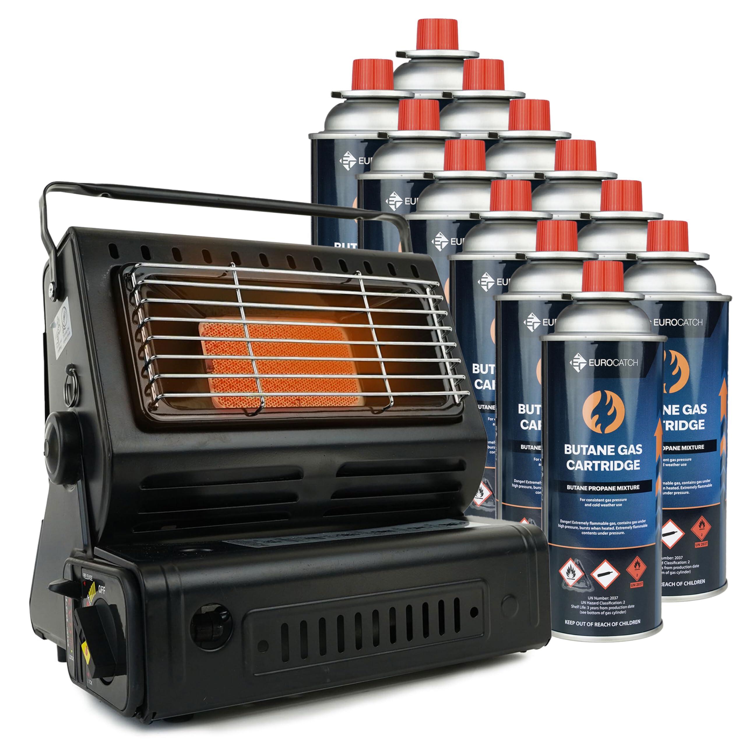 Eurocatch - Chauffage À Gaz De Terrasse - Incl. 12 Cartouches - Radiateur Portable - Réchaud - Noir - No Size - Decathlon