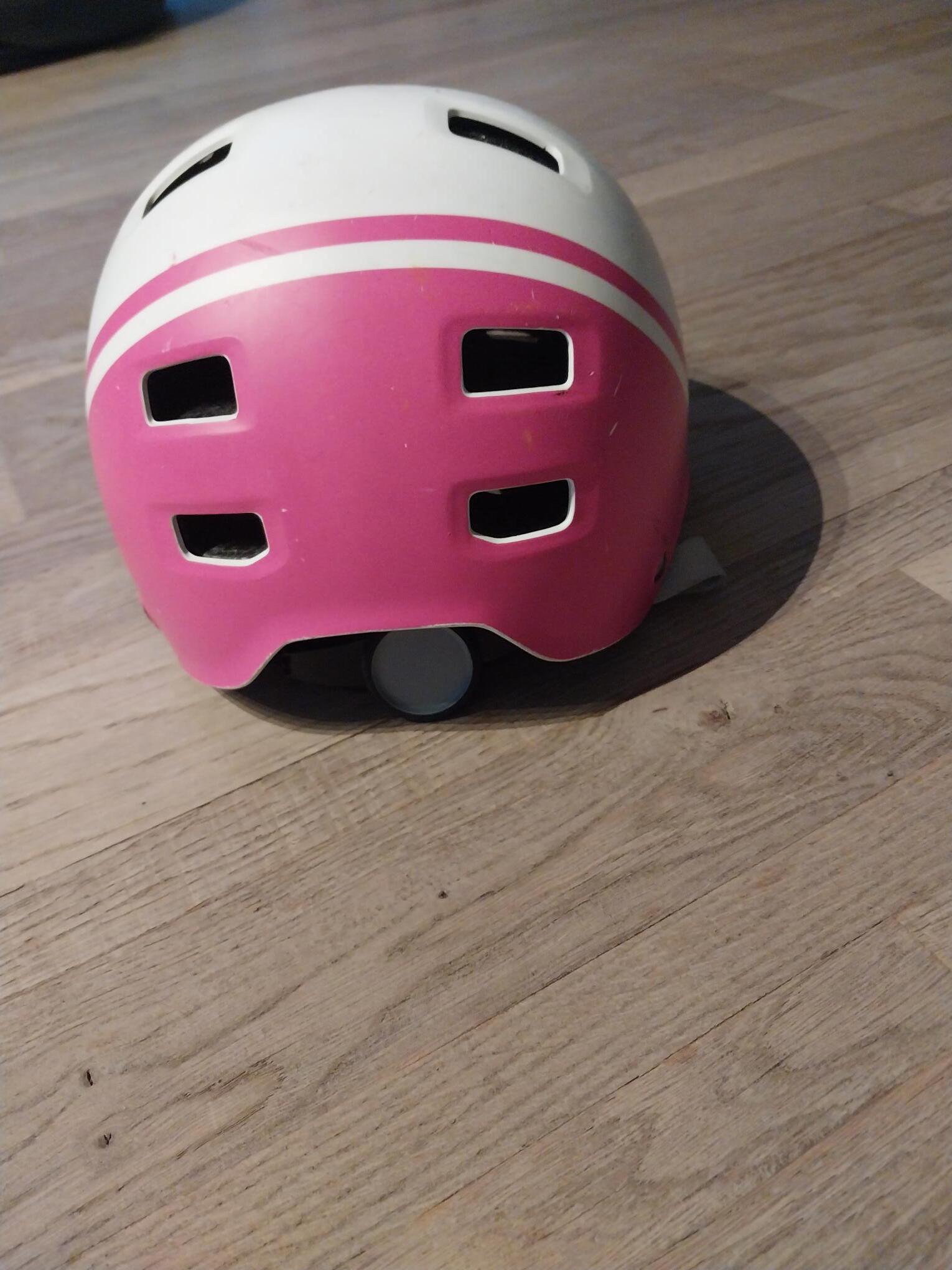 Entre Particuliers - Casque de vélo blanc/rose pour enfants BTWIN 3/4