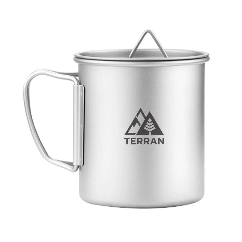 TERRAN Titanium Mug with Lid - Ultralight 450ml