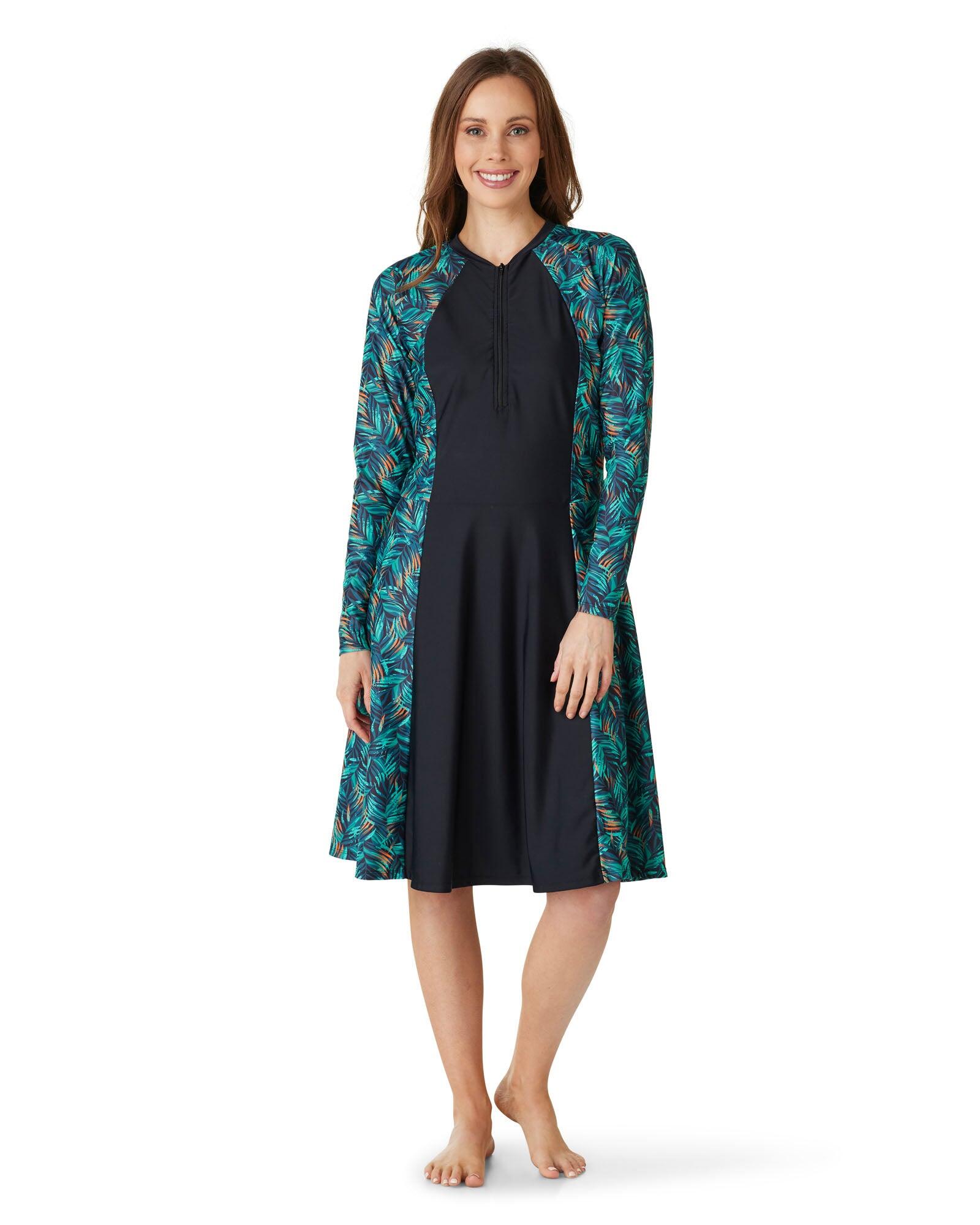 Forest Oasis Zip Swim Dress SPF50+dress only