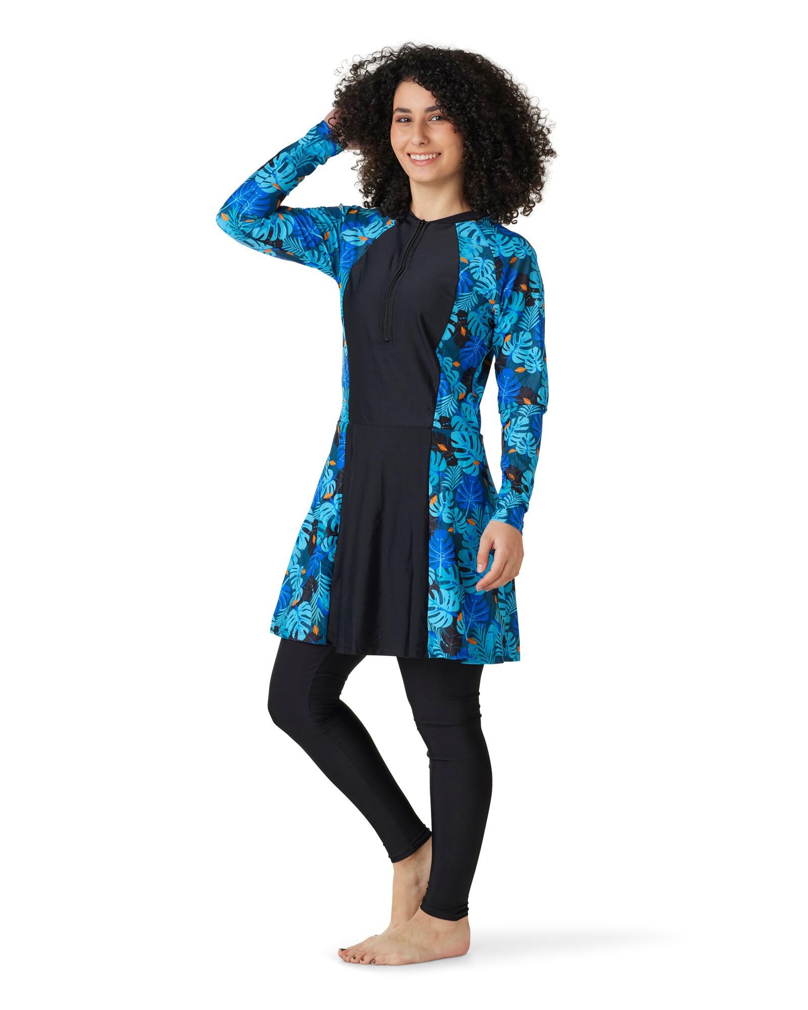 Ocean Breeze Zip Swim Dress SPF50+dress and legging