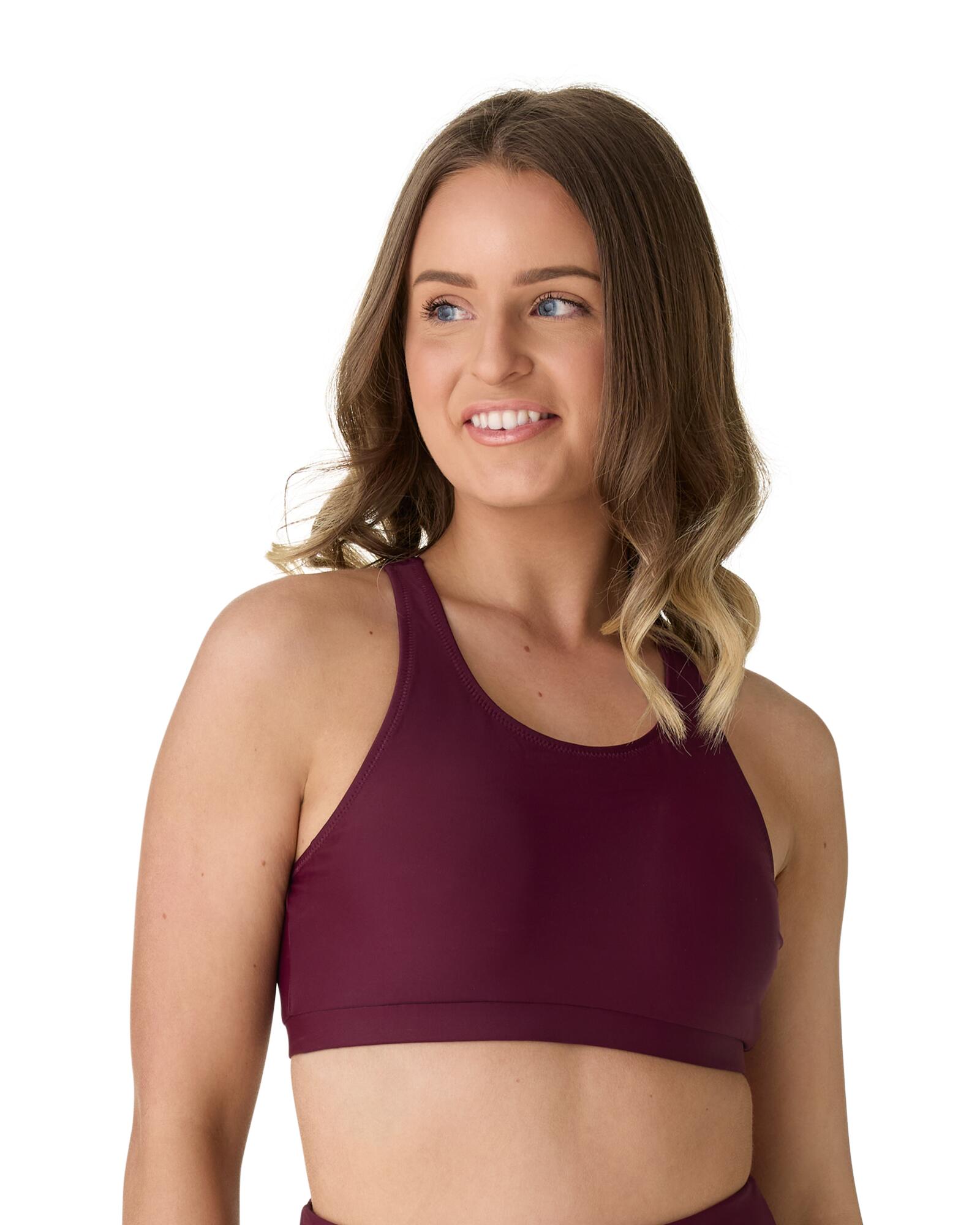 Burgundy Bliss Bikini Crop Top SPF50+