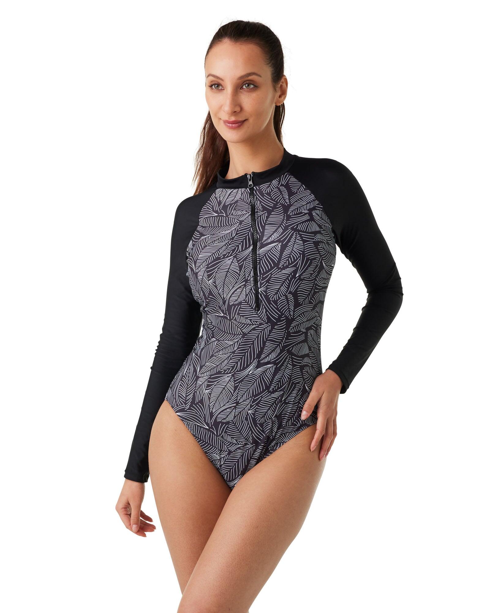 Geo Zip One Piece Swimsuit SPF50+