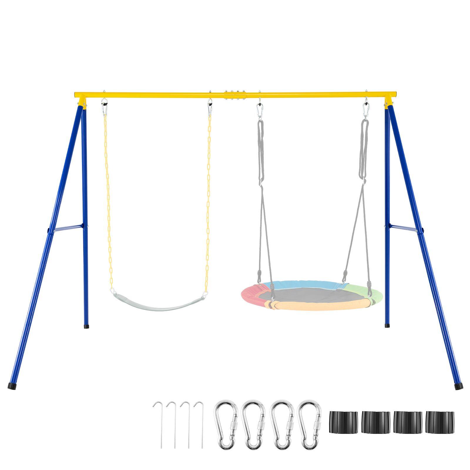 Metal Swing Set 2 Seat Outdoor Swing Playground Garden Backyard (No Swing Seat)