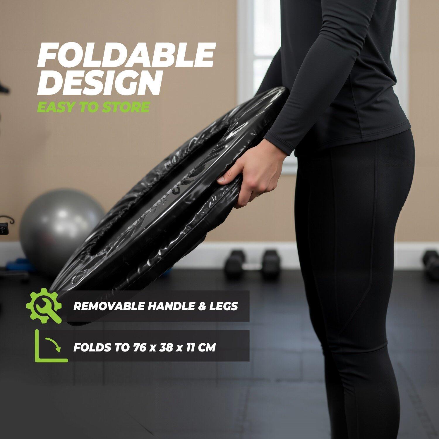 Trampolina - Składana trampolina fitness z uchwytem - 100 cm 3/7