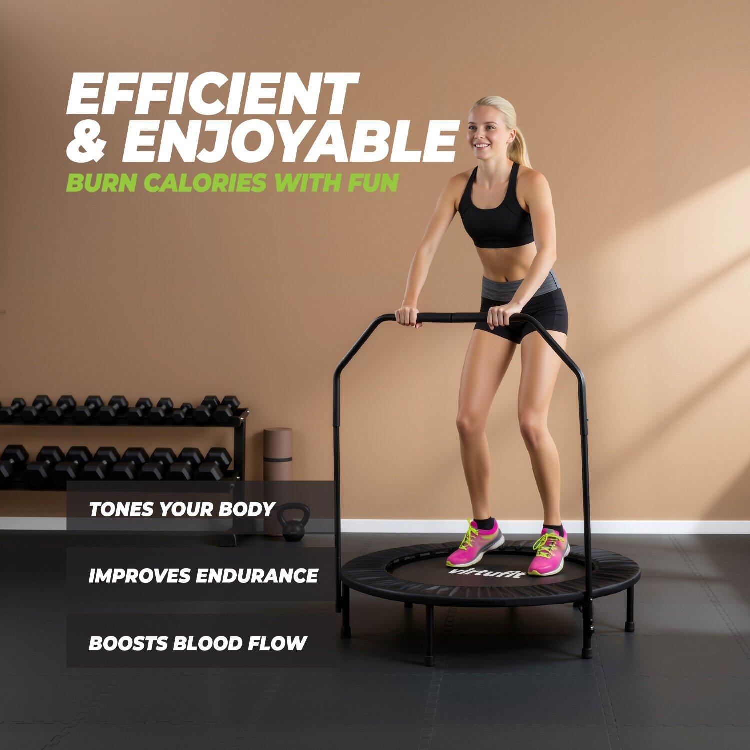 Trampolina - Składana trampolina fitness z uchwytem - 100 cm 4/7