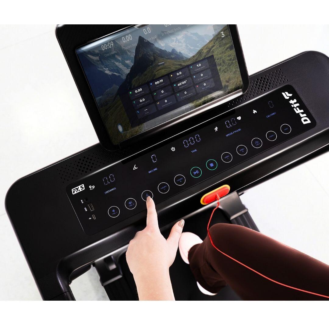 Bieżnia  elektryczna do biegania fitness składana nachylenie 25° FX5 DrFit 7/9