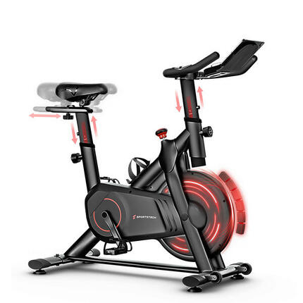 Vélo d’appartement Sportstech SX175 avec résistance magnétique, écran LED, 120 k