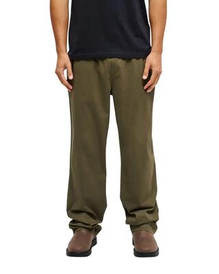 Broek met elastische taille taxer regular twill blau heren