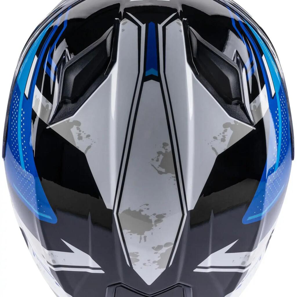 SPEC-X SX-82.03/R1 Full-Face Helmet, Polycarbonate, Black/White, Size L.
