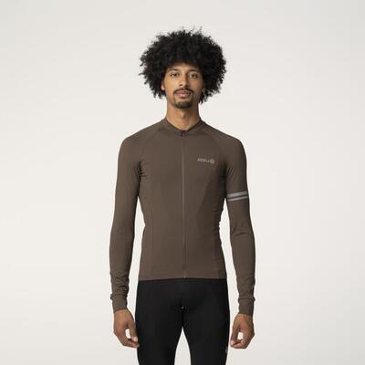 Solid fietsshirt lange mouwen performance ground coffee heren