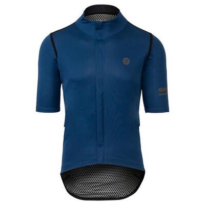 Heren wielershirt korte mouwen waterdicht performance zwart
