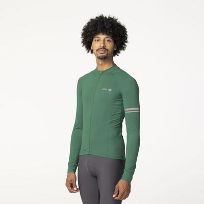 Solid fietsshirt lange mouwen performance mystic green heren
