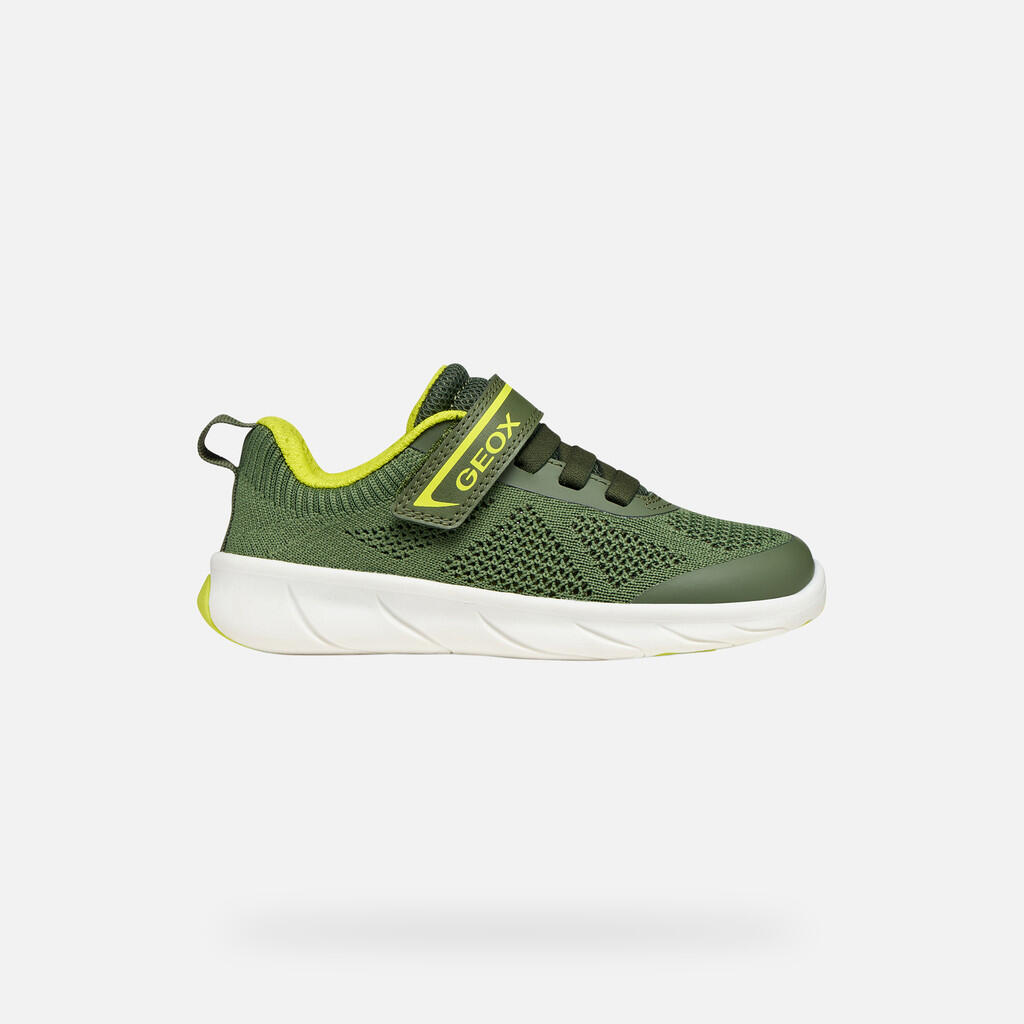 Baskets Garçon FOOT-RUN BOY Vert Militaire/Citron Vert 2/7