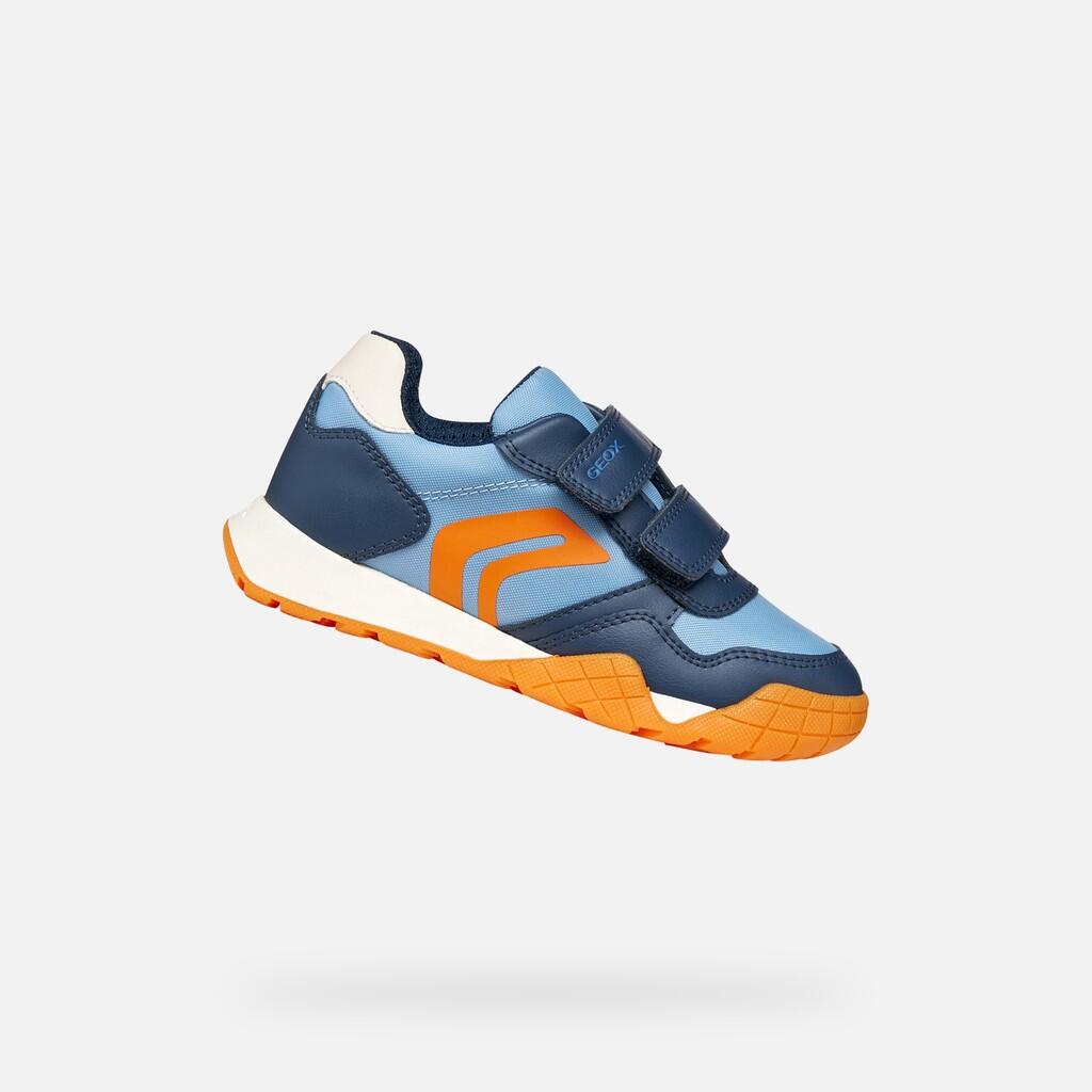 Geox - Baskets Garçon Rann-e Boy Bleu Aviateur Clair/bleu Marine Clair - Chaussures De Sport - Bleu - Decathlon