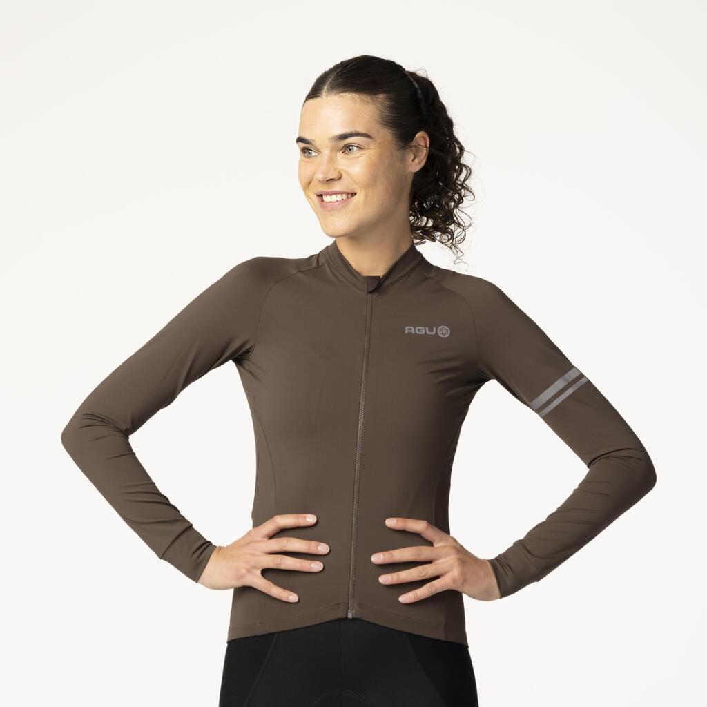 Solid Jersey LS Performance Ground Coffee Women
