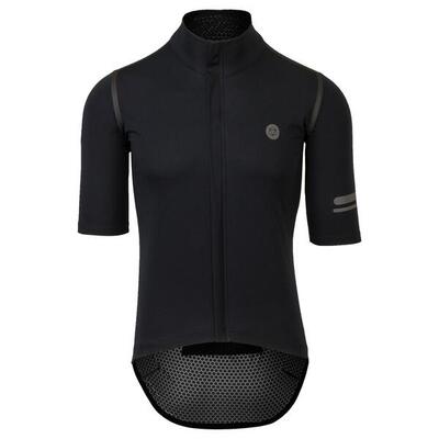 Heren wielershirt korte mouwen waterdicht performance zwart