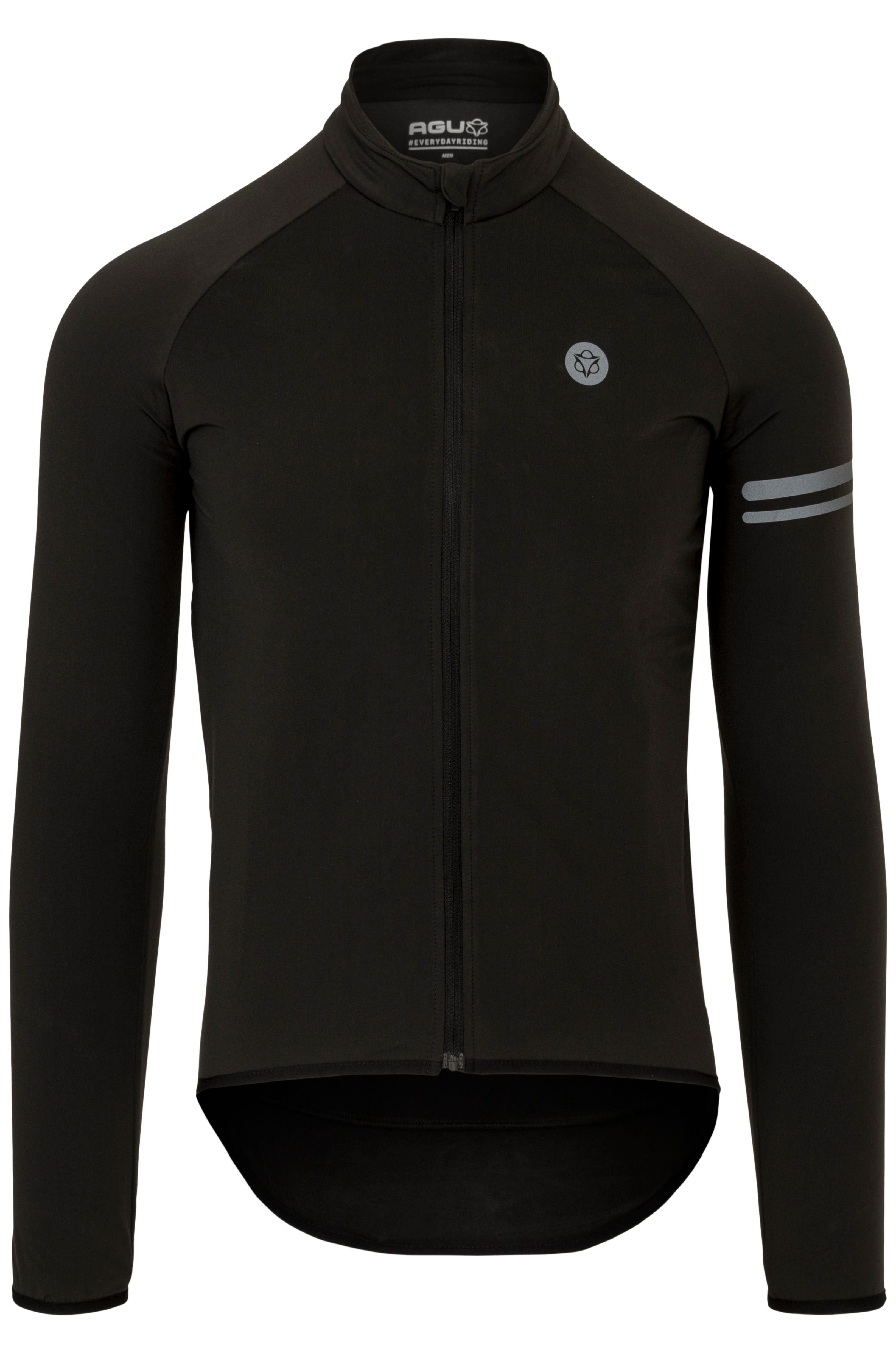Tricou de ciclism termic bărbați mânecă lungă Essential negru