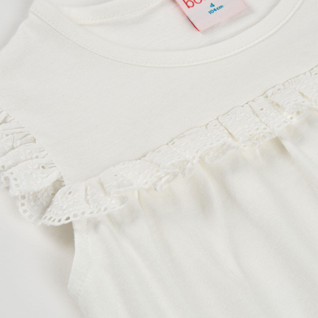 Camisetas de verano de tenis bebé niña boboli blanco 3/4