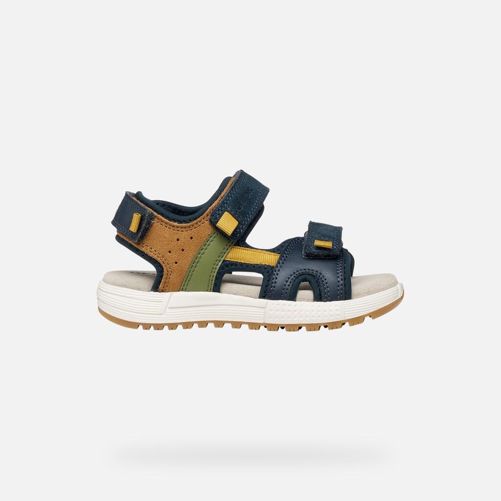 Sandales Garçon J SANDAL ALBEN BOY Bleu Marine/Ocre 2/7