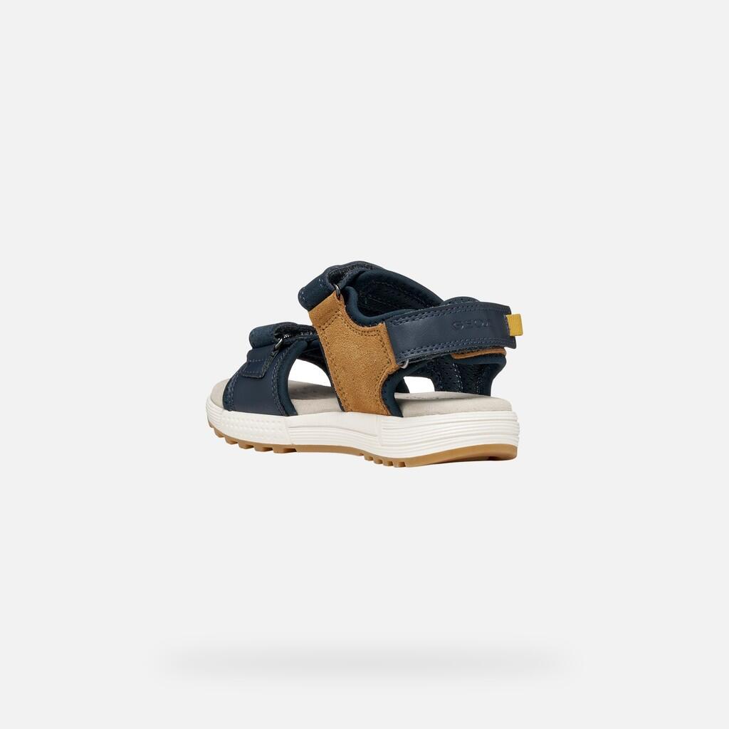 Sandales Garçon J SANDAL ALBEN BOY Bleu Marine/Ocre 5/7