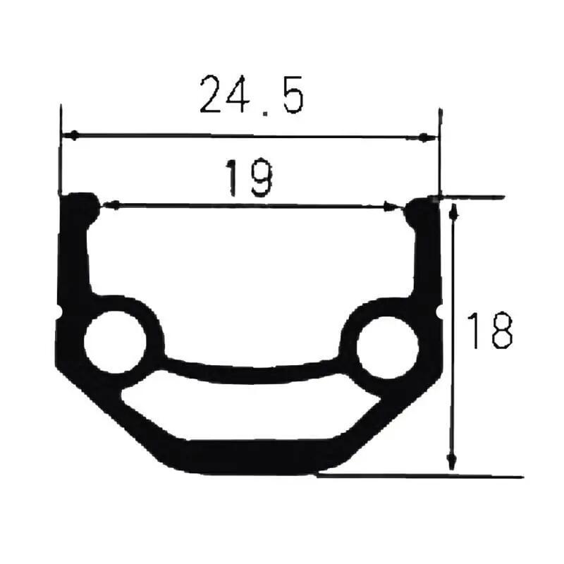 Jantă dublă aluminiu 2156 Ventura 26" (559 mm), 36H, 19 mm, neagră 2/3