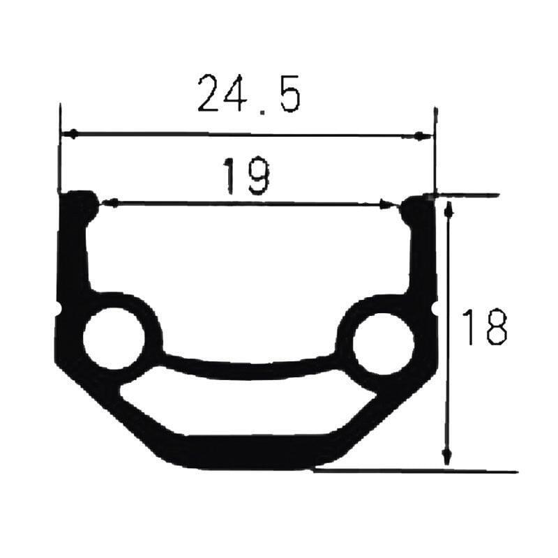 Jantă dublă aluminiu 2156 Ventura 26" (559 mm), 36H, 19 mm, neagră