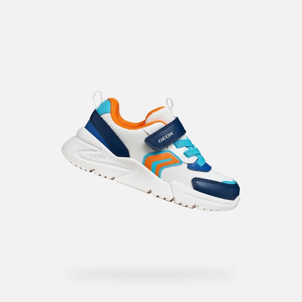 Geox - Baskets Garçon Loftus Boy Blanc/bleu Ciel - Chaussures De Sport - Blanc|bleu - Decathlon