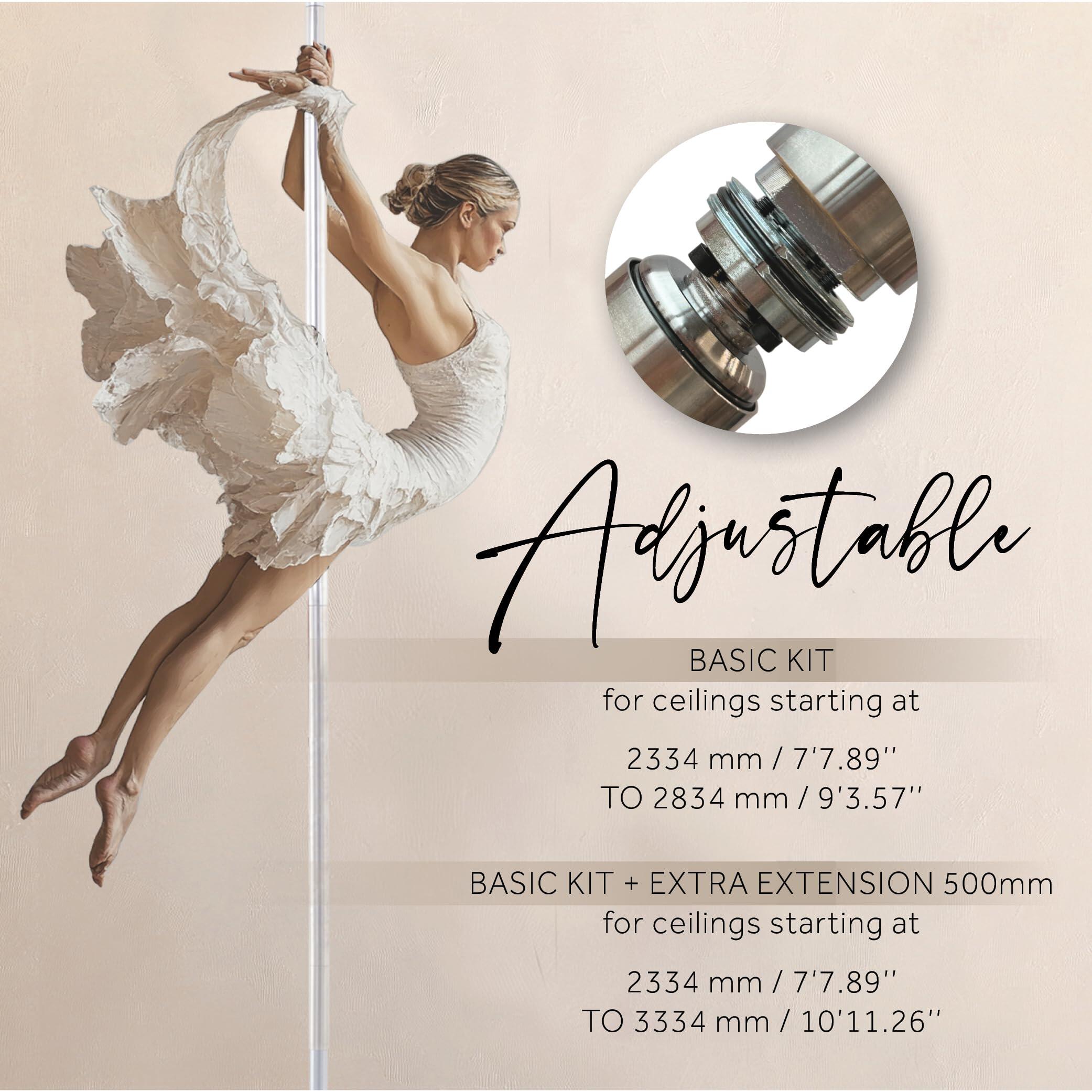 Classic G2 Quick Lock, portable barre de danse, ACIER INOXYDABLE, 45 mm 3/6