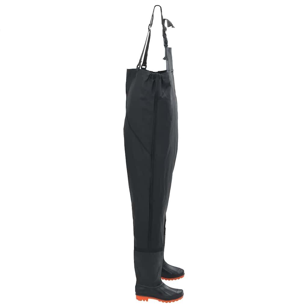 Waders VidaXL con stivali integrati taglia 45 nero 2/2