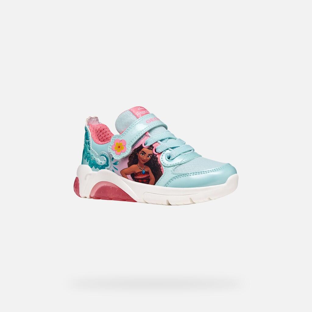 Baskets Fille J FADINLIGHT GIRL Bleu Eau/Corail 4/7