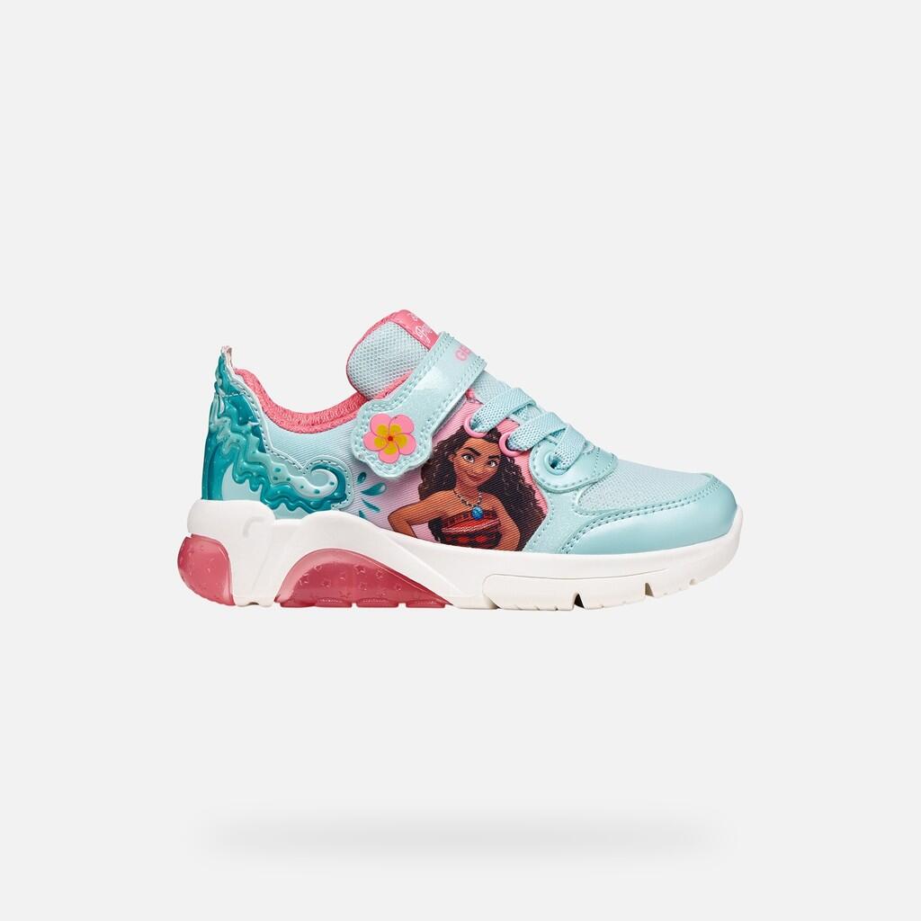 Baskets Fille J FADINLIGHT GIRL Bleu Eau/Corail 2/7