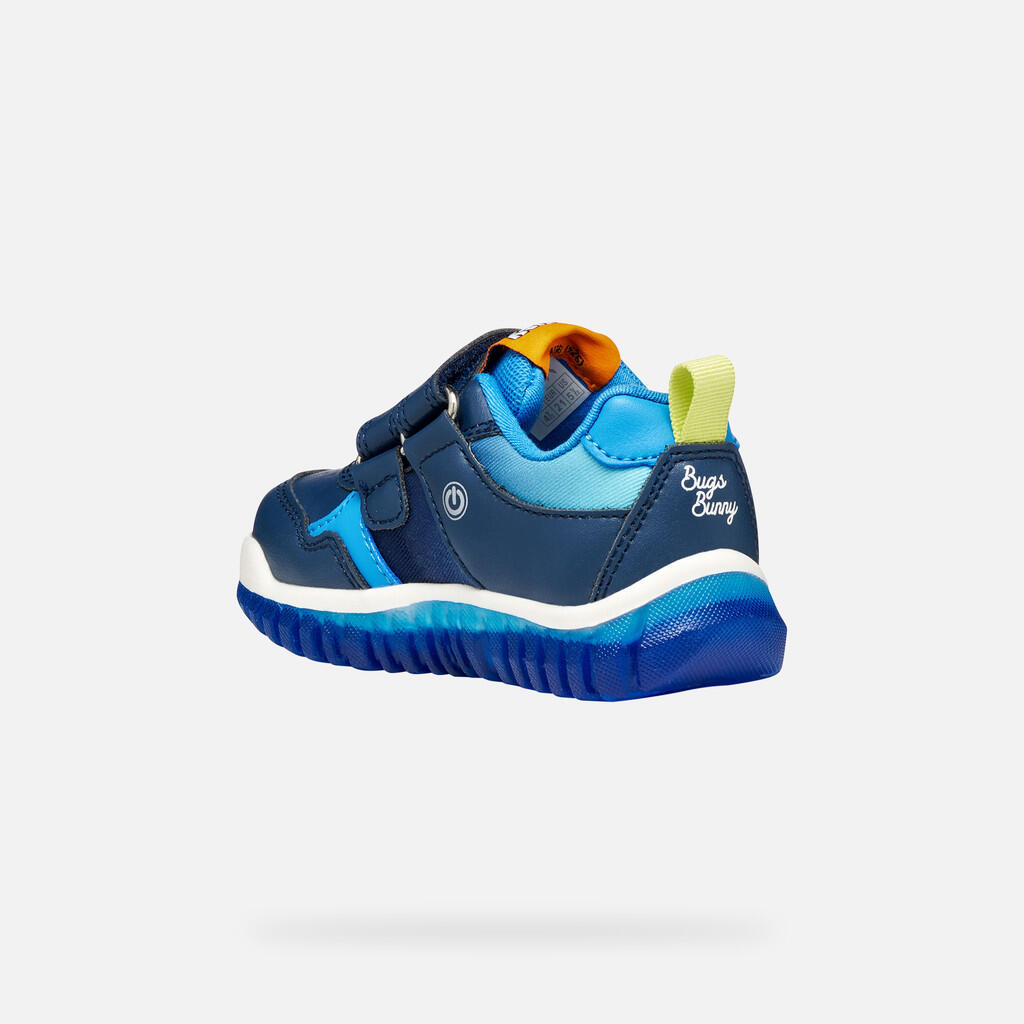 Baskets Bébé Garçon B LIGHTYLOO BOY Bleu Marine Clair/Bleu Ciel 4/7