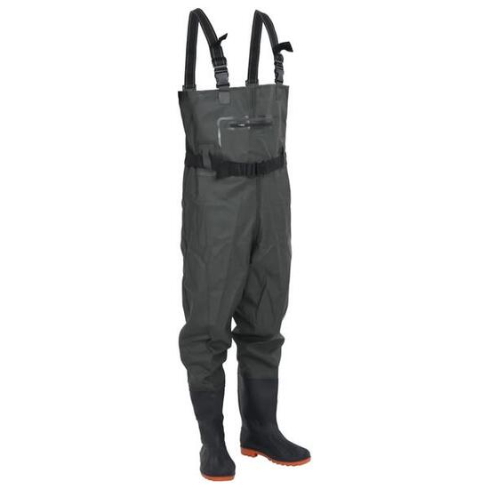 VidaXL waders avec bottes intégrées taille 42 vert foncé