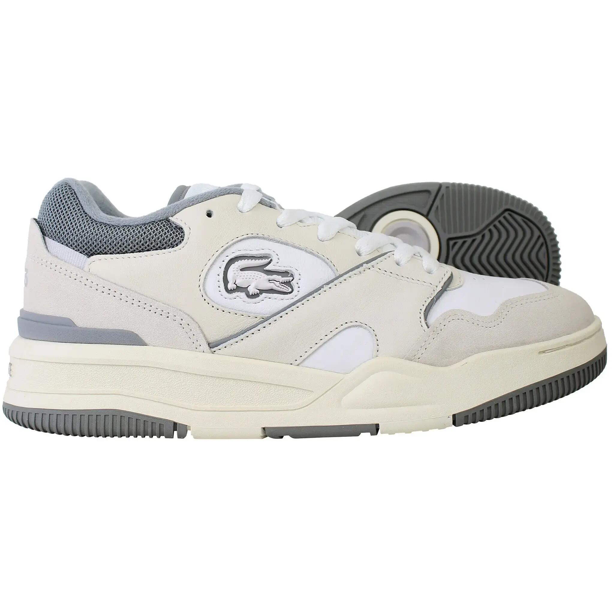 Lacoste Lineshot 124 1 Mens White/Grey Trainers 4/5