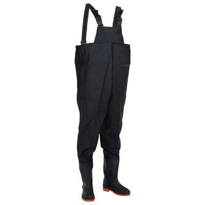 VidaXL Waders con stivali taglia 38 nero.