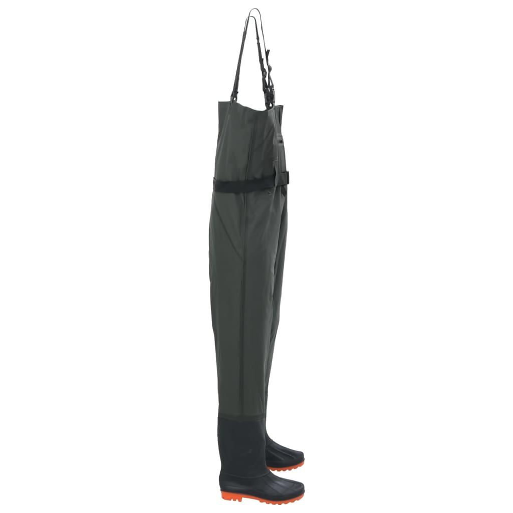 VidaXL Vadeador con Botas y Cinturón Talla 46 Verde Oscuro. 2/2
