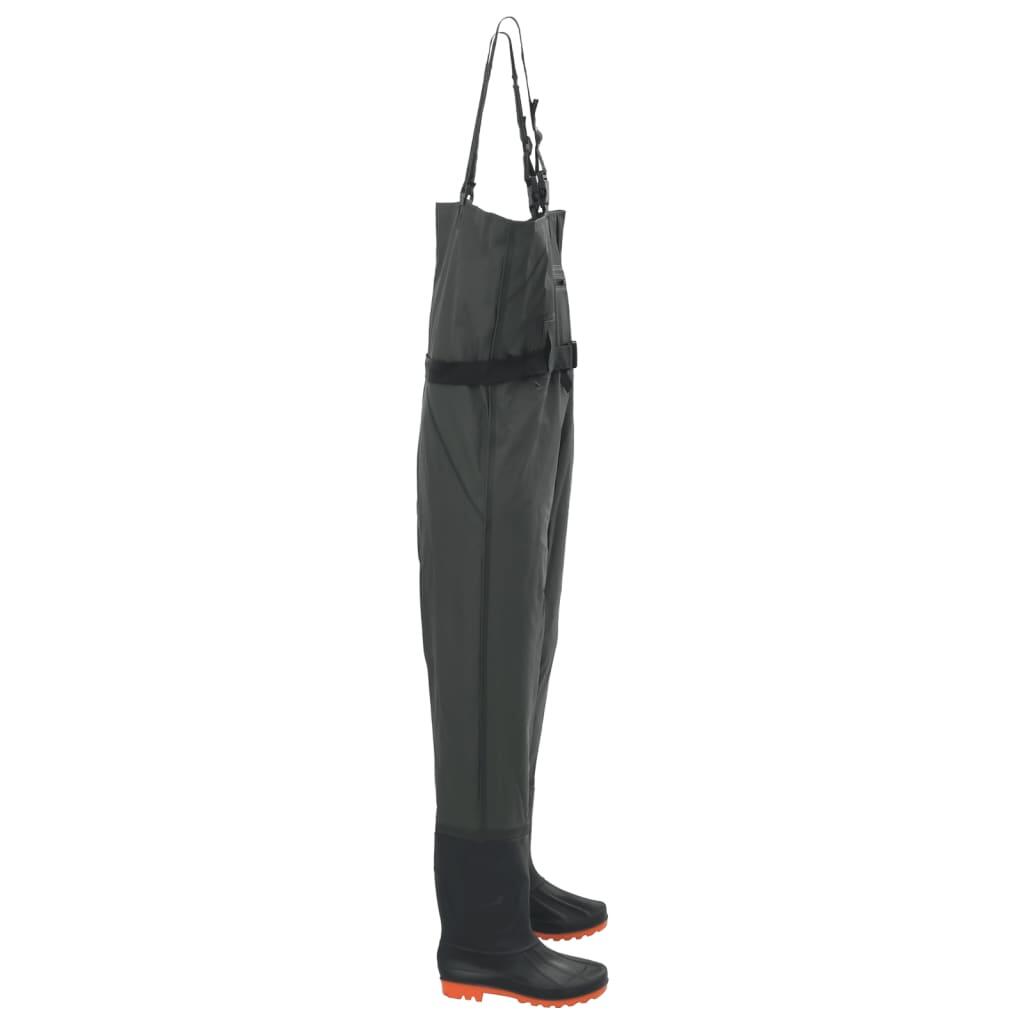 VidaXL wader con stivali integrati e cintura taglia 39 verde scuro 2/2