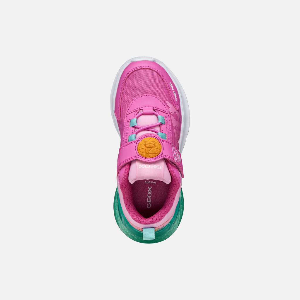 Baskets Fille J ACTIVART ILLUMINUS GIRL Fuchsia/Vert D'eau 6/7
