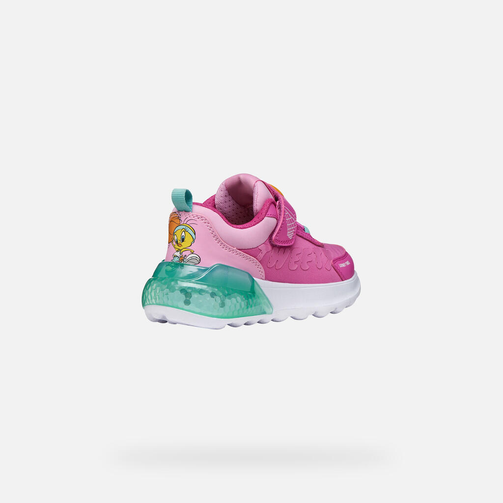 Baskets Fille J ACTIVART ILLUMINUS GIRL Fuchsia/Vert D'eau 5/7