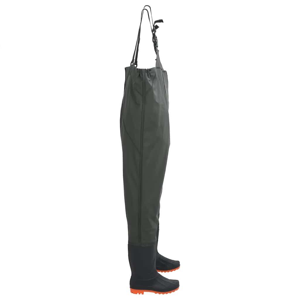 Traje de vadeo VidaXL con botas integradas, talla 45, verde oscuro. 2/2