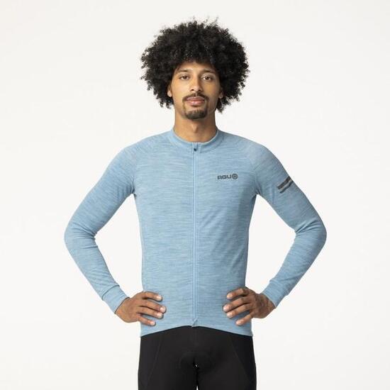 Merino Trikot Langarm Performance Liberty Blue Herren