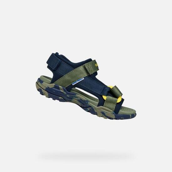 Sandales Garçon J BOREALIS BOY Bleu Marine/Vert Militaire