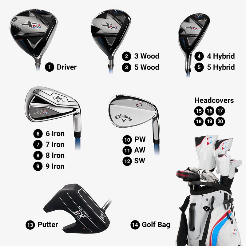 Ensemble de clubs de golf 13 pièces Callaway Golf XR 4/6