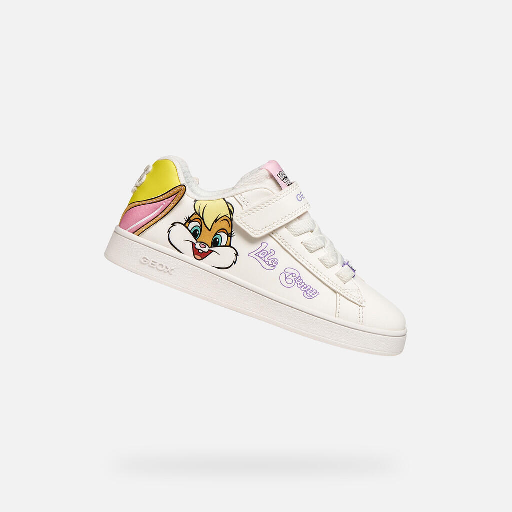 Geox - Baskets Fille J Eclyper Girl Blanc/jaune - Chaussures De Sport - Blanc|jaune - Decathlon