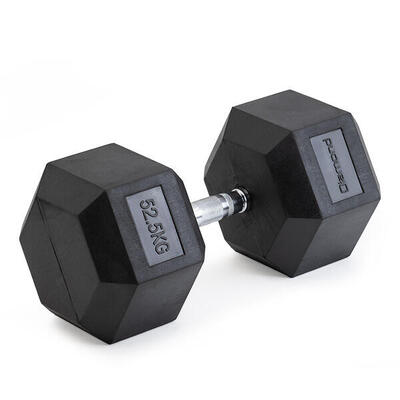 [Manubrio esagonale gommato palestra] Pesi professionali fino a 70 kg chrome