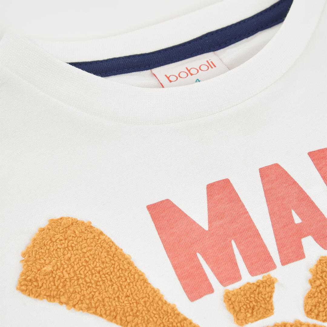 Camisetas de verano de gimnasia kids niño boboli blanco 3/4