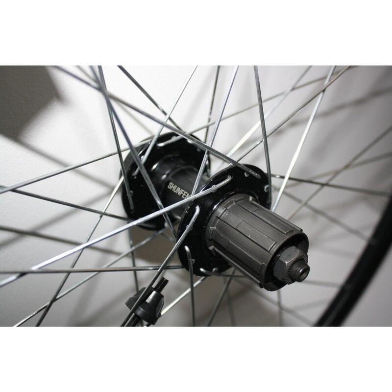 Roată spate 1306 29x1.75, jantă dublă, Disc, 36H, butuc cu rulmenți, QR, negru
