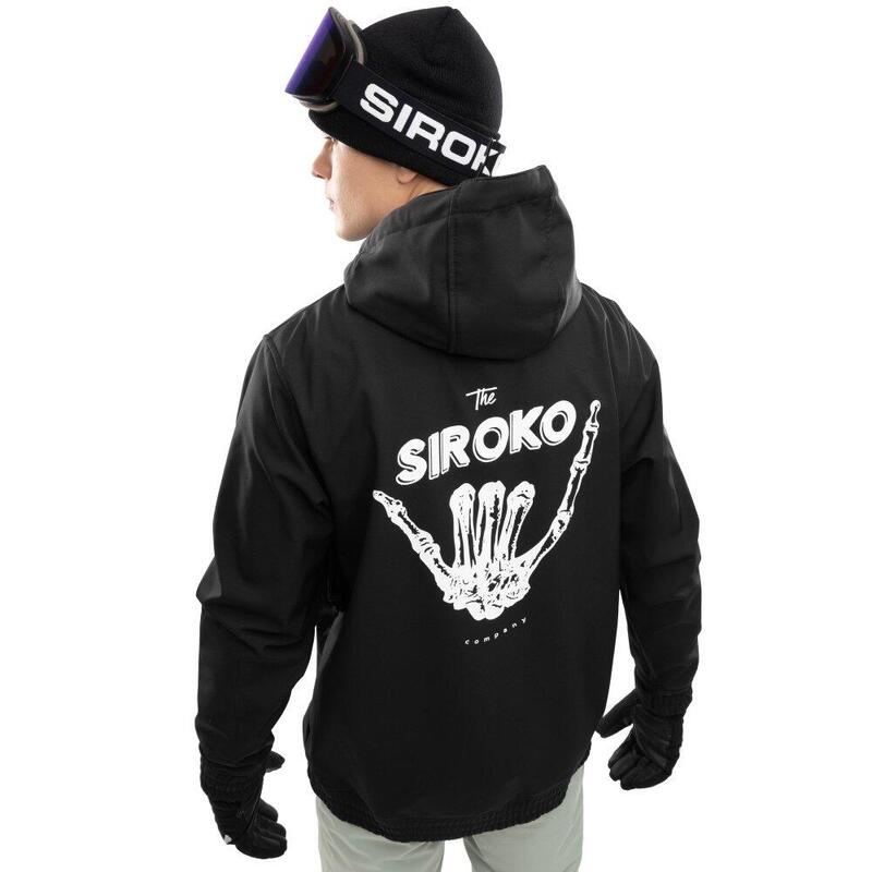 Jachetă de snowboard pentru bărbați W1 Shaka Negru Zăpadă