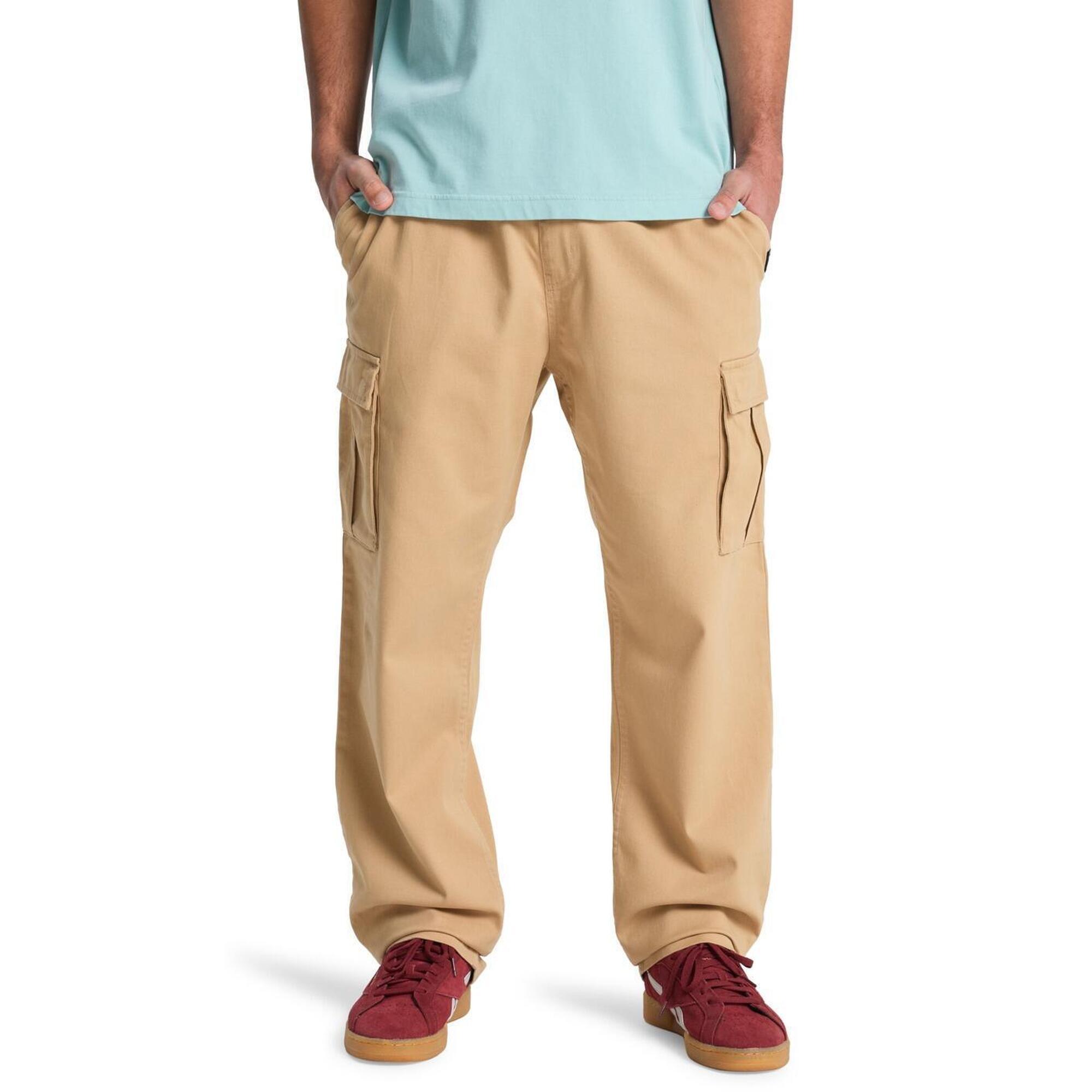 Quiksilver - Pantalon Cargo Taxer Regular Marron Homme - Pantalons - Beige - Decathlon